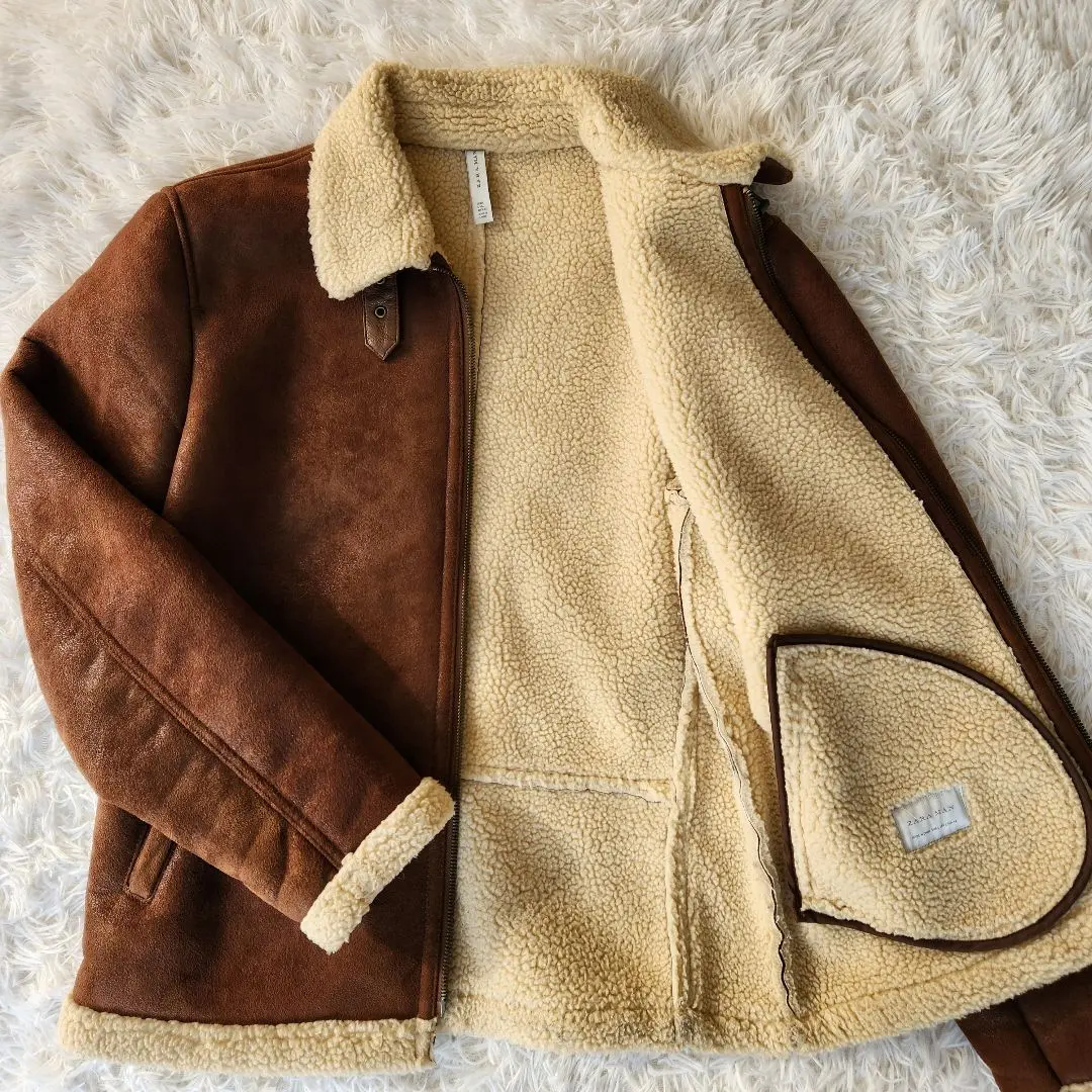 2025年最新】zara ザラ b3 フェイクムートン ボア ジャケットの