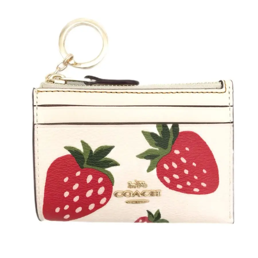 coach コーチ　正規品　パスケース　コインケース　いちご　キーリング コーチ COACH フルーツ柄 コインパスケース 定期入れ キーリング