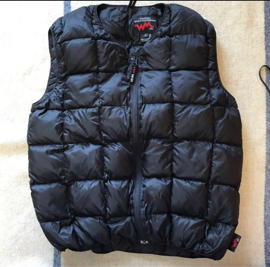 WESTERN MOUNTAINEERING ブラック ダウンベスト L フライトベスト | ウエスタンマウンテニアリング
