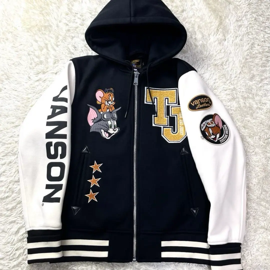 VAN フード付きスタジャン 赤白 VAN フード付きスタジャン 赤白