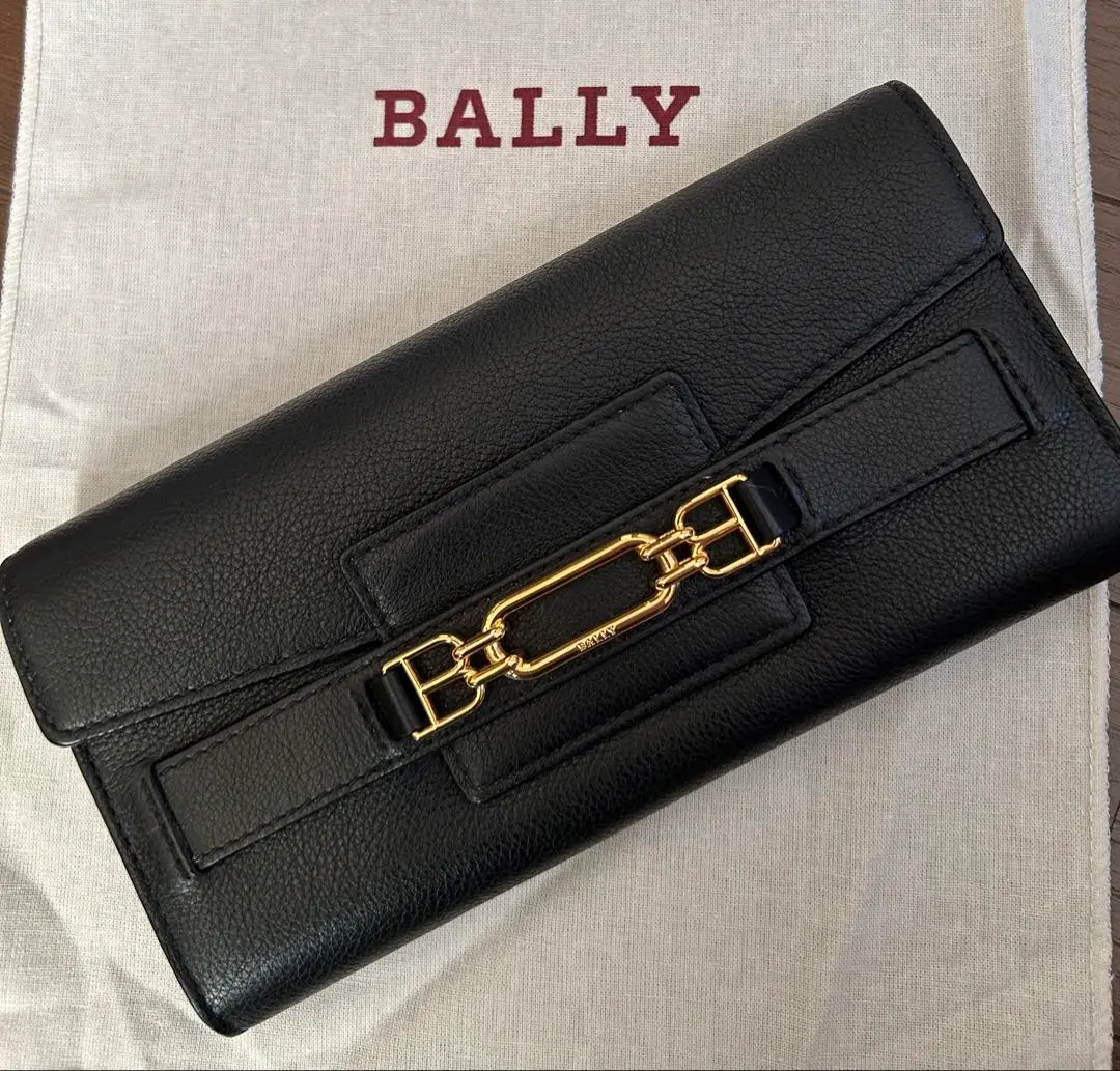 【値下げ不可・箱無し】BALLY レザー長財布 ブラック/レッド/ホワイト BALLY 長財布 ブラック/レッド/ホワイト