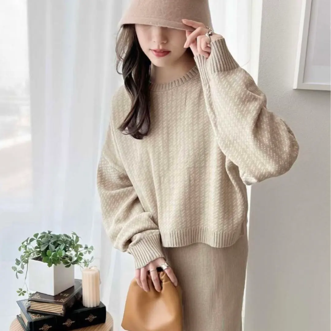 Thumbnail of Jacquard Knit Cardigan Tight Set-up Dress Classical Elf