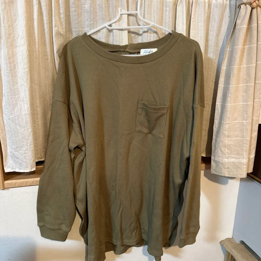 Thumbnail of Khaki long-sleeved cut-and-sew with pocket