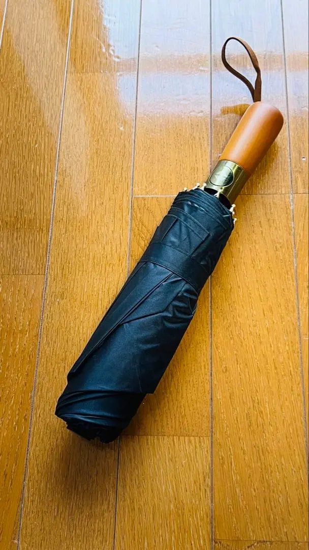 【新品】適合西裝的 紳士摺疊傘 木質手柄 黑色 的縮圖