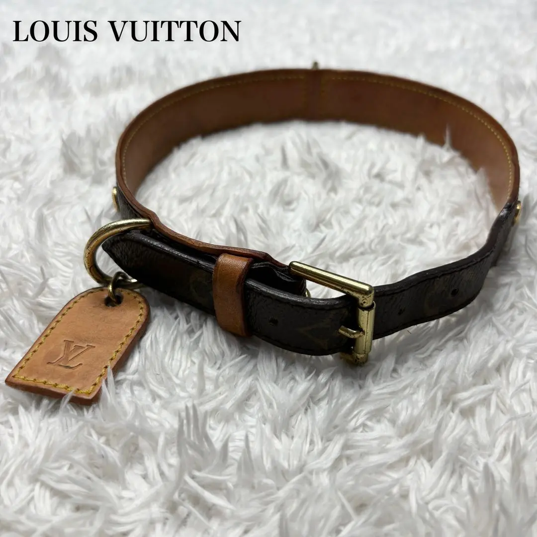 【鑑定済】ルイヴィトン 犬用 首輪 モノグラム 大型犬向け 本革 ペットグッズ 楽天市場】LOUIS VUITTON ルイ ヴィトン モノグラム コリエ