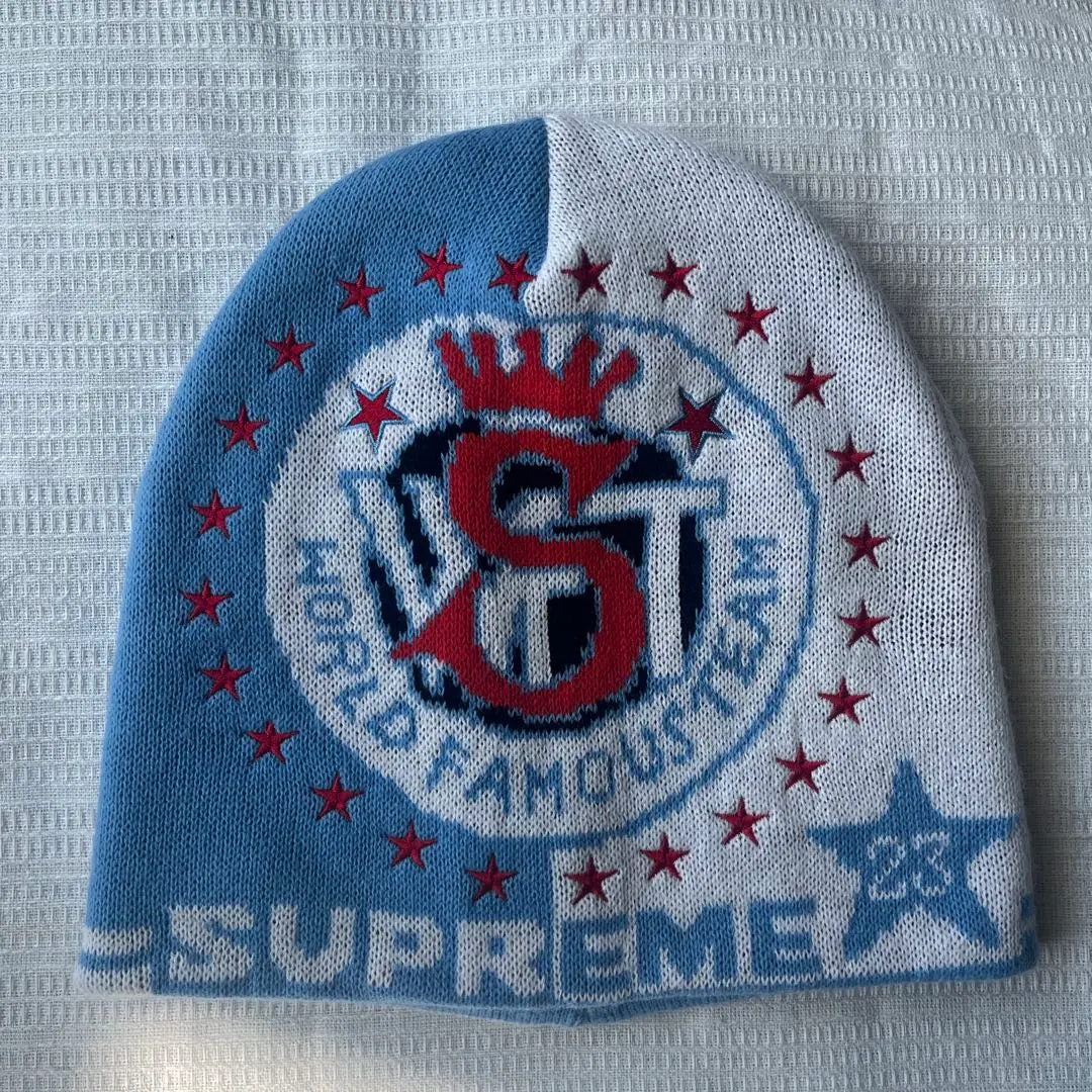 supreme　UMBRO 　美品　ビーニー Supreme umbro beanie 水色 - メルカリ