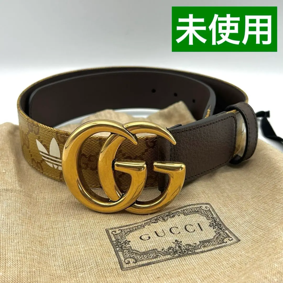 【新品】adidas x Gucci トレフォイルベルト グッチxアディダス コラボ GGマーモント トレフォイルロゴ