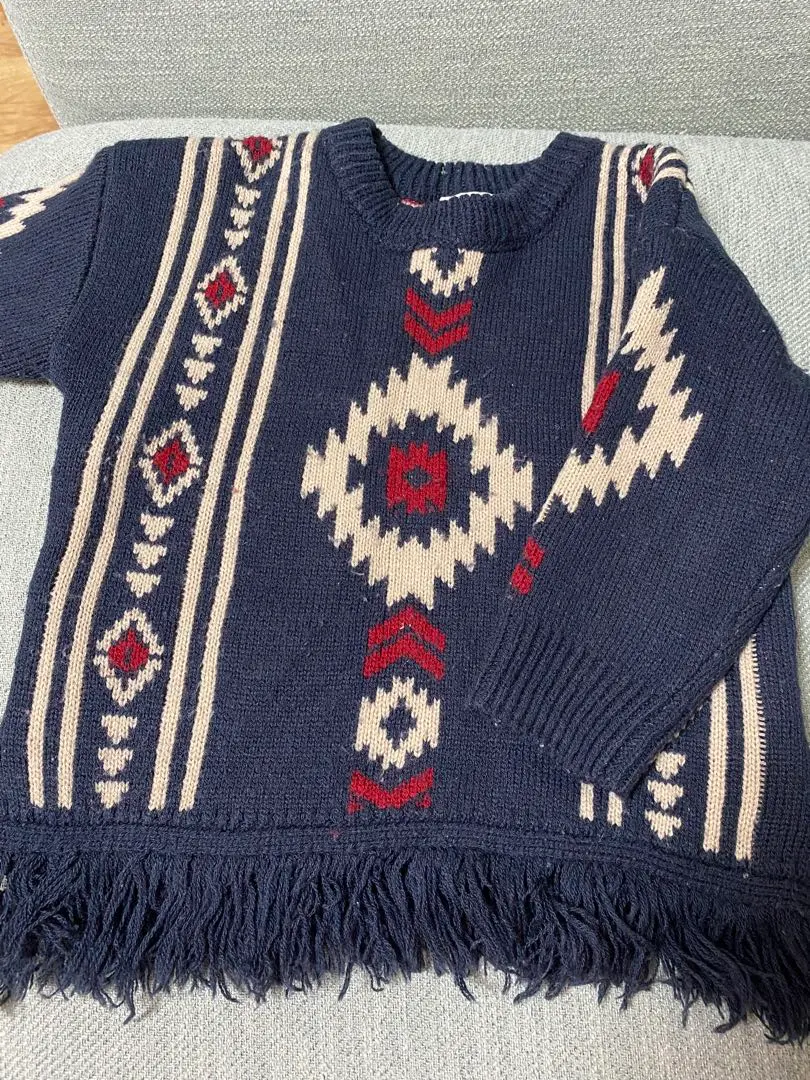 Thumbnail of LAGKAW Navy Geometric Pattern Sweater 80