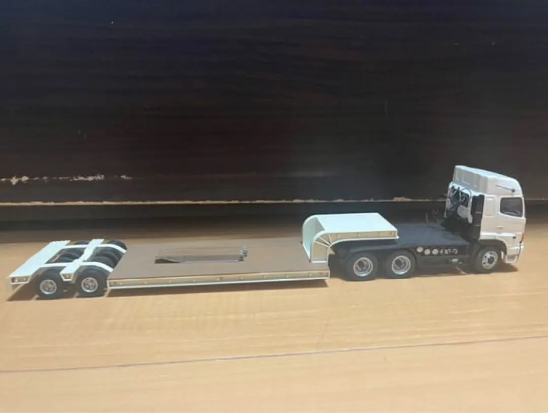ケンクラフト　ホワイト トレーラー プラッツ×ケンクラフト 1/50 日野プロフィアSS 6×4 ハイルーフ