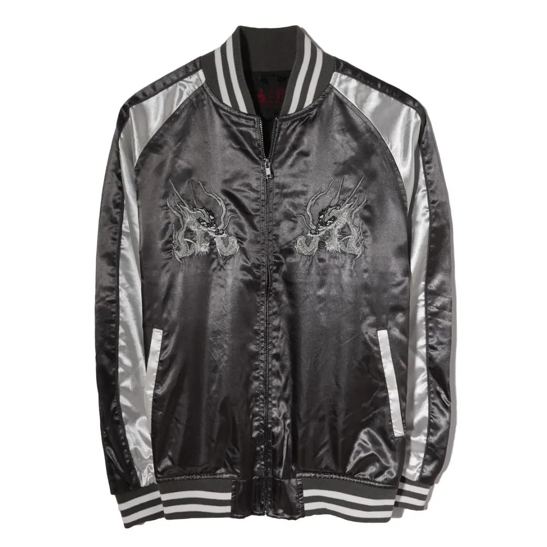 橫須賀夾克★5L 紀念外套 刺繡 飛行夾克 銀龍/GRAY 的縮圖