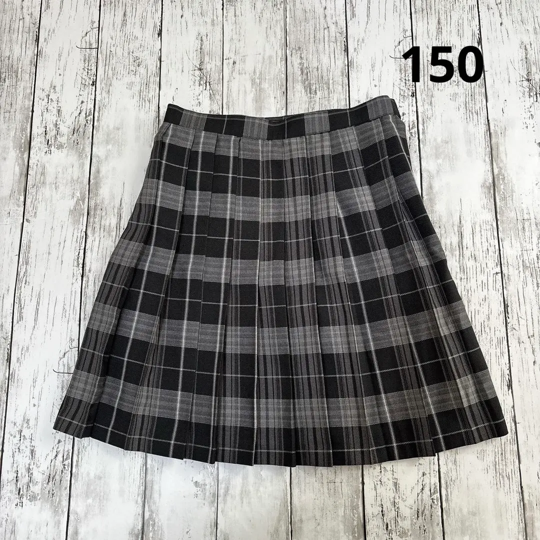 Thumbnail of Pleated Skirt Check Pattern 150 Gray School Girl