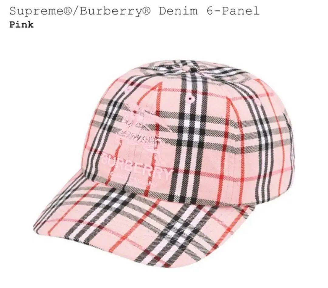 最終値下！Supreme Burberry Denim 6 Panel Pink Supreme Burberry Denim 6 Panel Pink