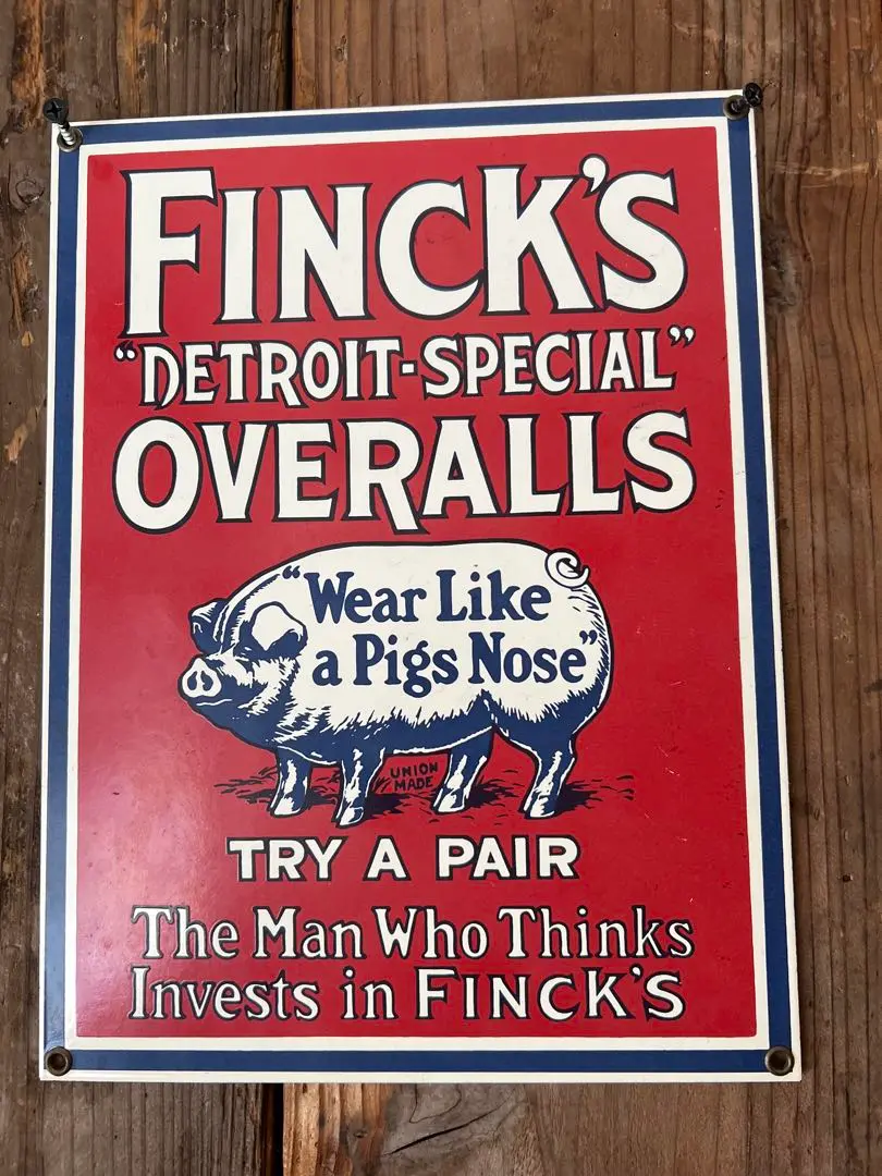 フィンクス　FINCK'S 看板 40's Vintage Finck's Label NOS | Button Works Store ボタン
