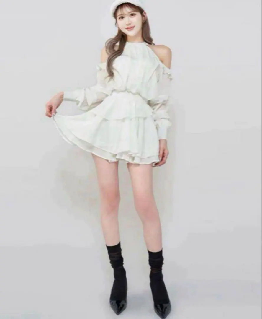 Thumbnail of Darich Volume Chiffon Mini Dress - White