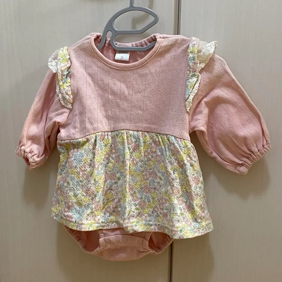 Thumbnail of Birthday futafuta Rompers Skirt Pink Floral Pattern Excellent Condition