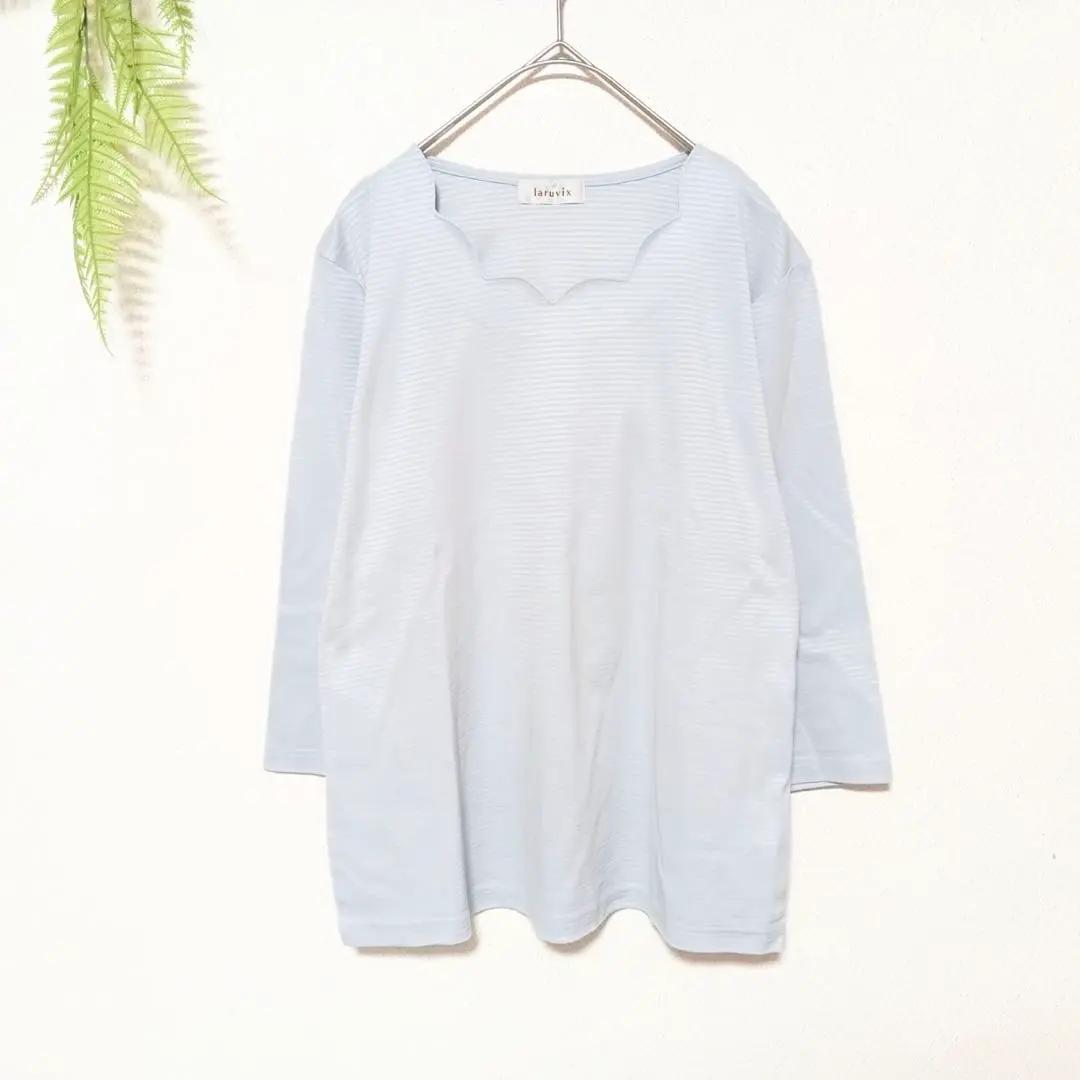 Thumbnail of Larviks [L] Long Sleeve Cut and Sewn Top, Border, Blue, T-shirt, Spring/Summer, Made in Japan