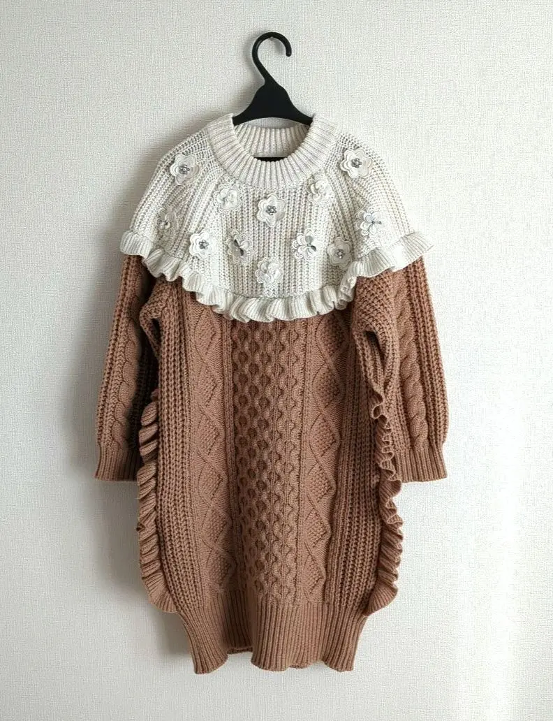 美品 Chesty チェスティ ニットケープコート ポンチョ 金ボタン