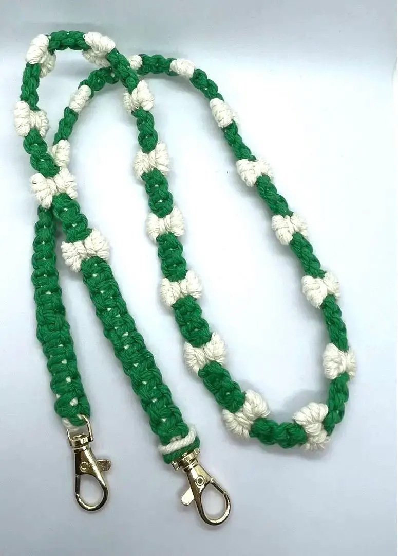 Thumbnail of Oshi color ribbon: Green and white neck strap, approximately 90cm