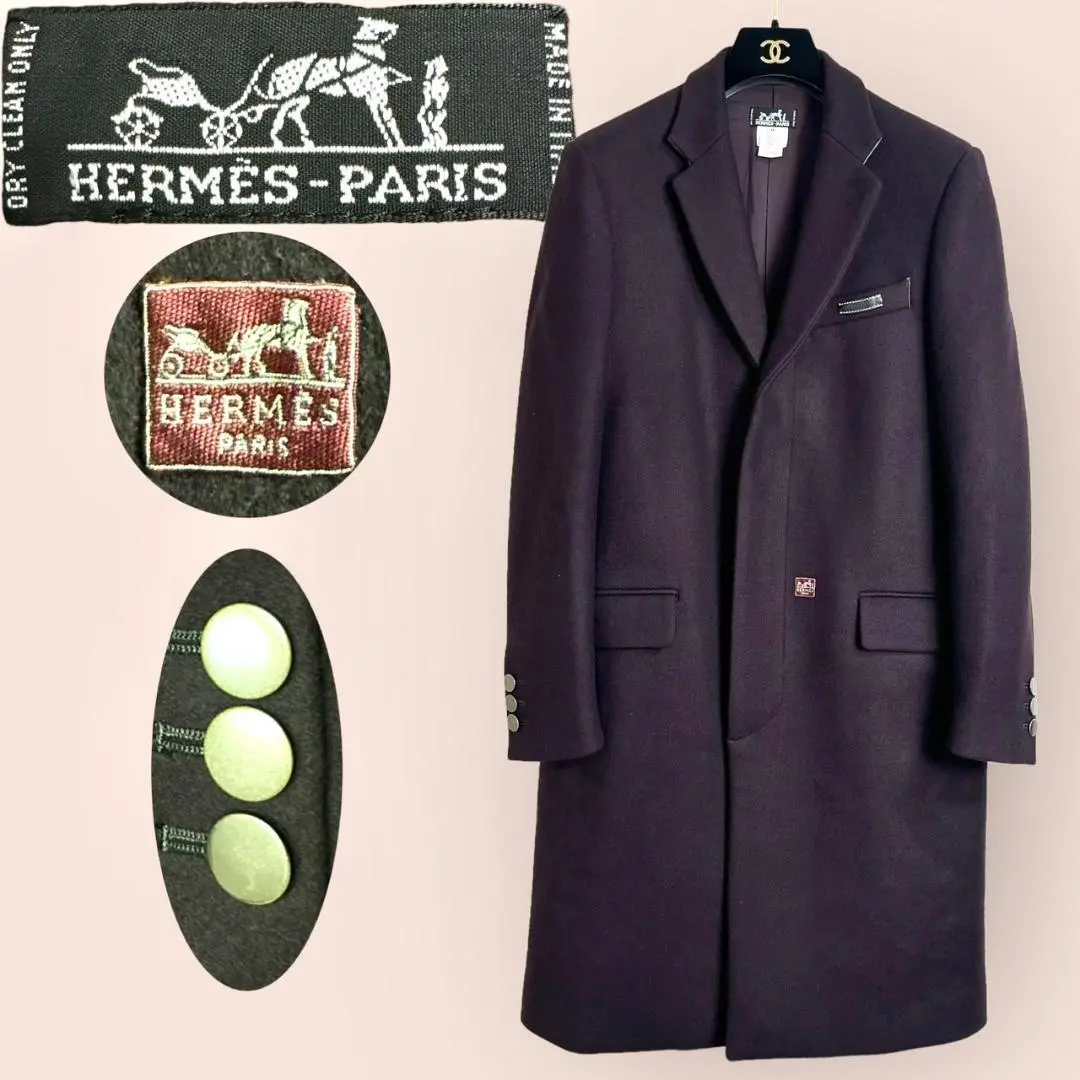 ✴︎美品✴︎ HERMES エルメス チェスターコート　メンズ　カシミア HERMES】定価70万超！定番にして最強のチェスターコートを買って
