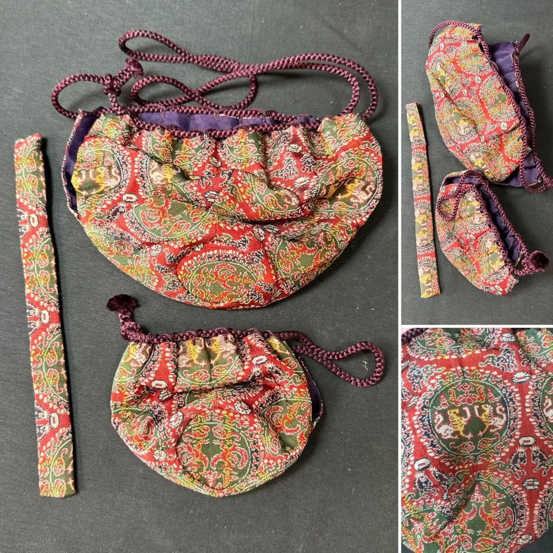 仕覆　仕服　七曜太子　三つ組　3点セット　茶碗用　棗用　茶杓用 茶箱用　利休箱 茶道具 茶箱道具 仕服 仕覆 三つ組仕服 正絹 江戸和久田金襴