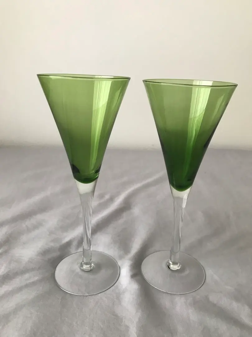 Thumbnail of Set of two glass wine glasses purchased in New York