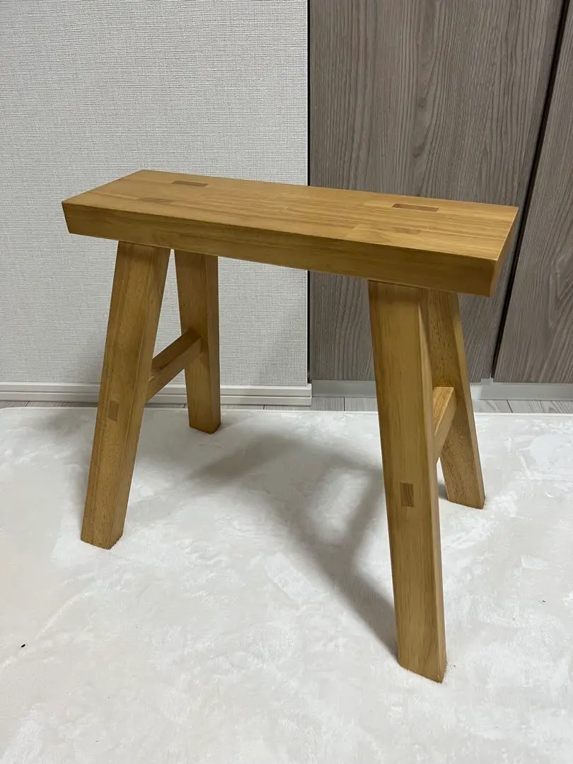 MUJI 木製ベンチ 小 48.5×30×44 cm 無印良品 木製ベンチ 小 ラバーウッド材 48.5×30×44cm 良品計画