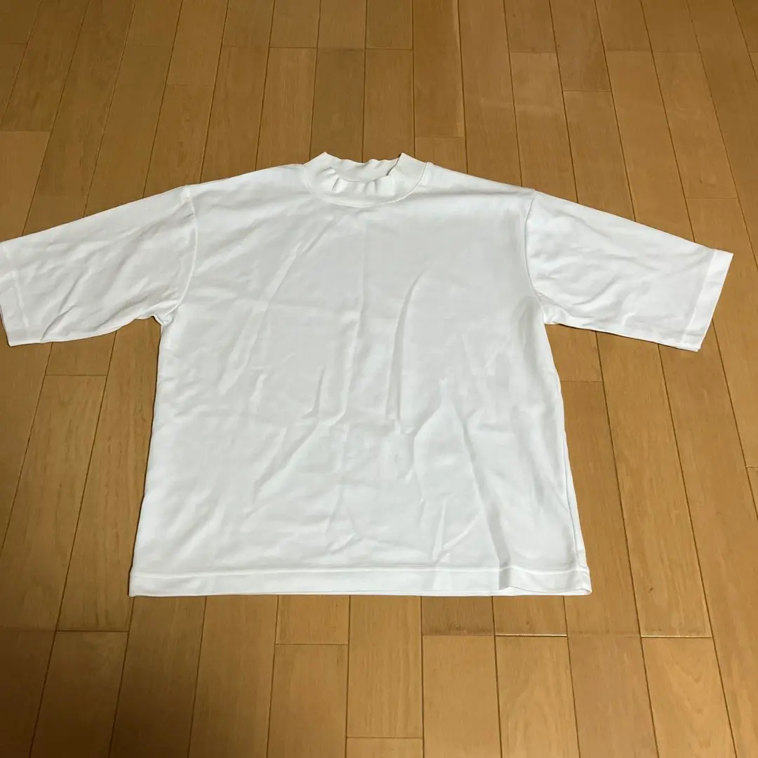 Thumbnail of UNIQLO U AIRism Cotton Oversized Mock Neck T-Shirt, Size S