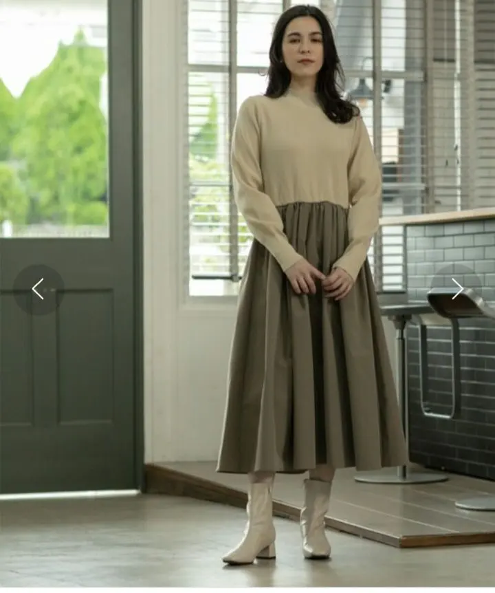 Thumbnail of OPAQUE.CLIP Knit Docking Dress [Washable] High Neck