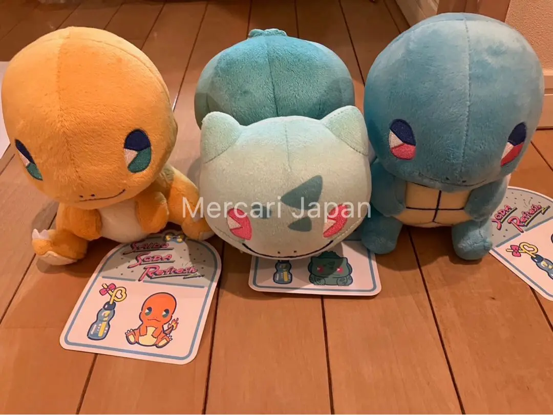 サイコソーダ　フシギダネ　ヒトカゲ　ゼニガメ　御三家　3体セット　タグ付き ポケモン ぬいぐるみ サイコソーダ フシギダネ ゼニガメ
