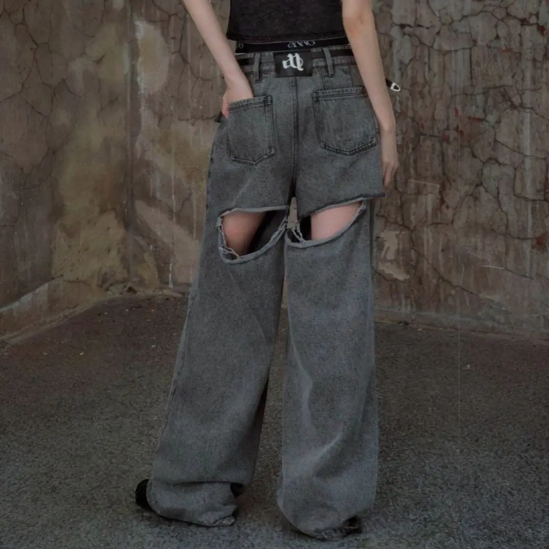 2025年最新】andwang back cutout denim pantsの人気アイテム