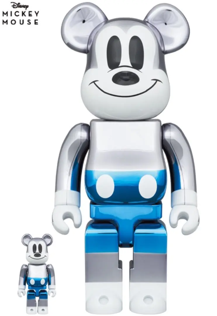 FRAGMENT - BE@RBRICK fragment MICKEY MOUSE ミッキーマウス Bearbrick x Fragment Mickey Mouse Color 1000% Silver Toy