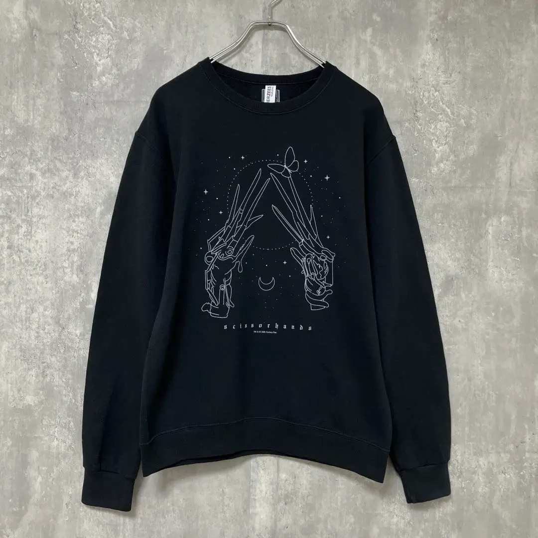 シザーハンズ　スウェットトレーナー　ティム・バートン　ブラック　ディズニー　古着 シザーハンズ Tシャツ ティム・バートン ブラック ムービーT L