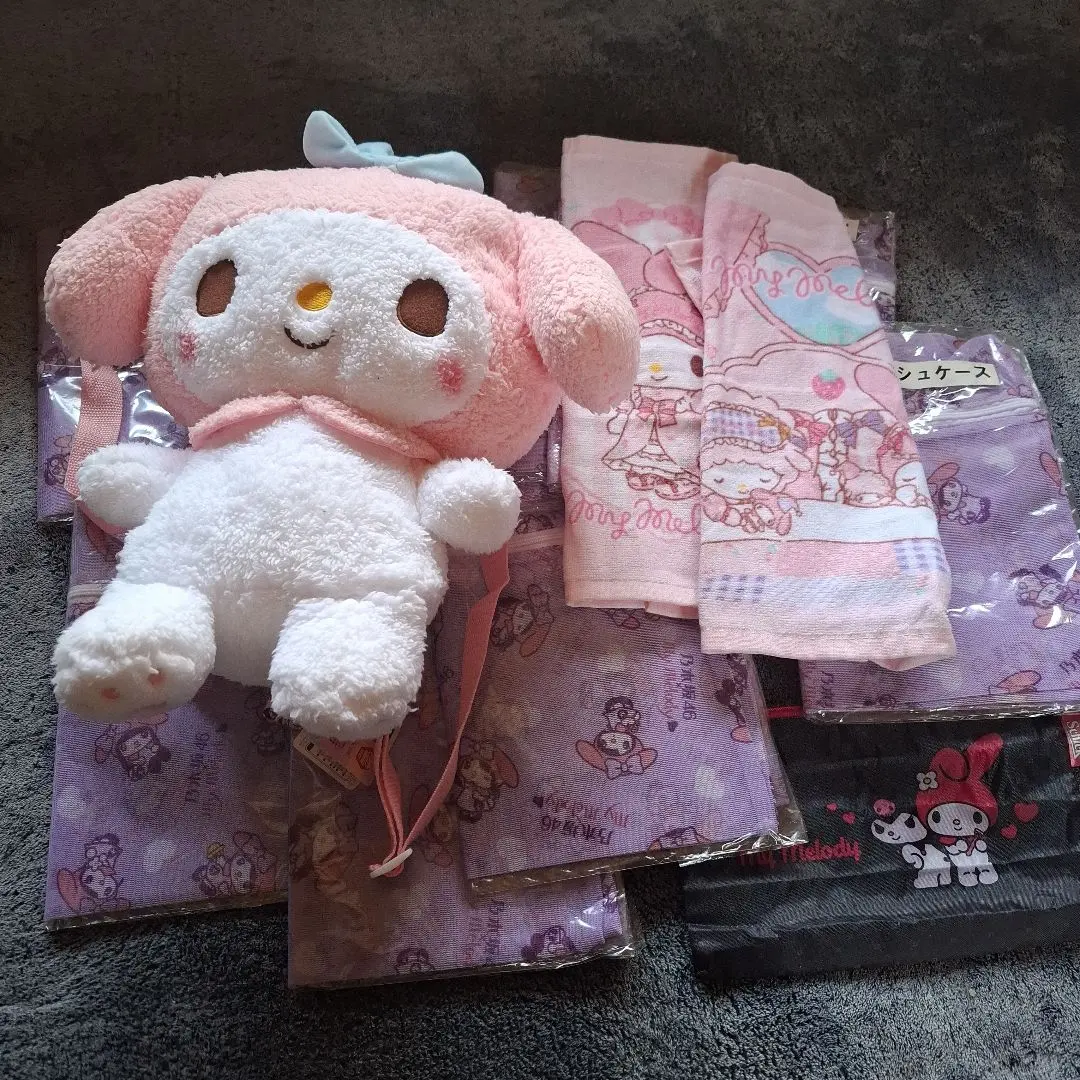 Thumbnail of My Melody Plush & Mesh Case Towel Pouch Set