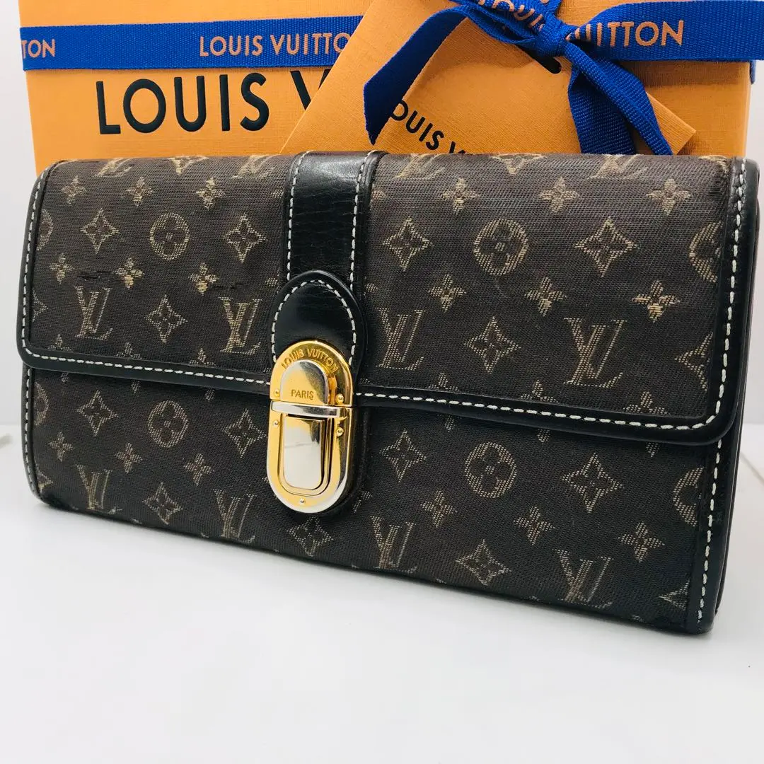 Thumbnail of Louis Vuitton ✨ Monogram Mini Lin Idylle Portefeuille Sarah Long Wallet Brown