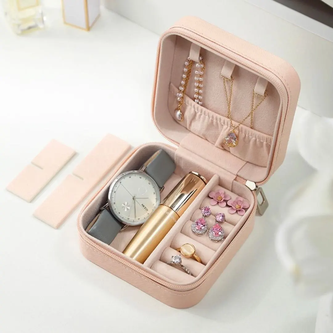 Thumbnail of Jewelry Box Accessory Case Compact Portable Pink New