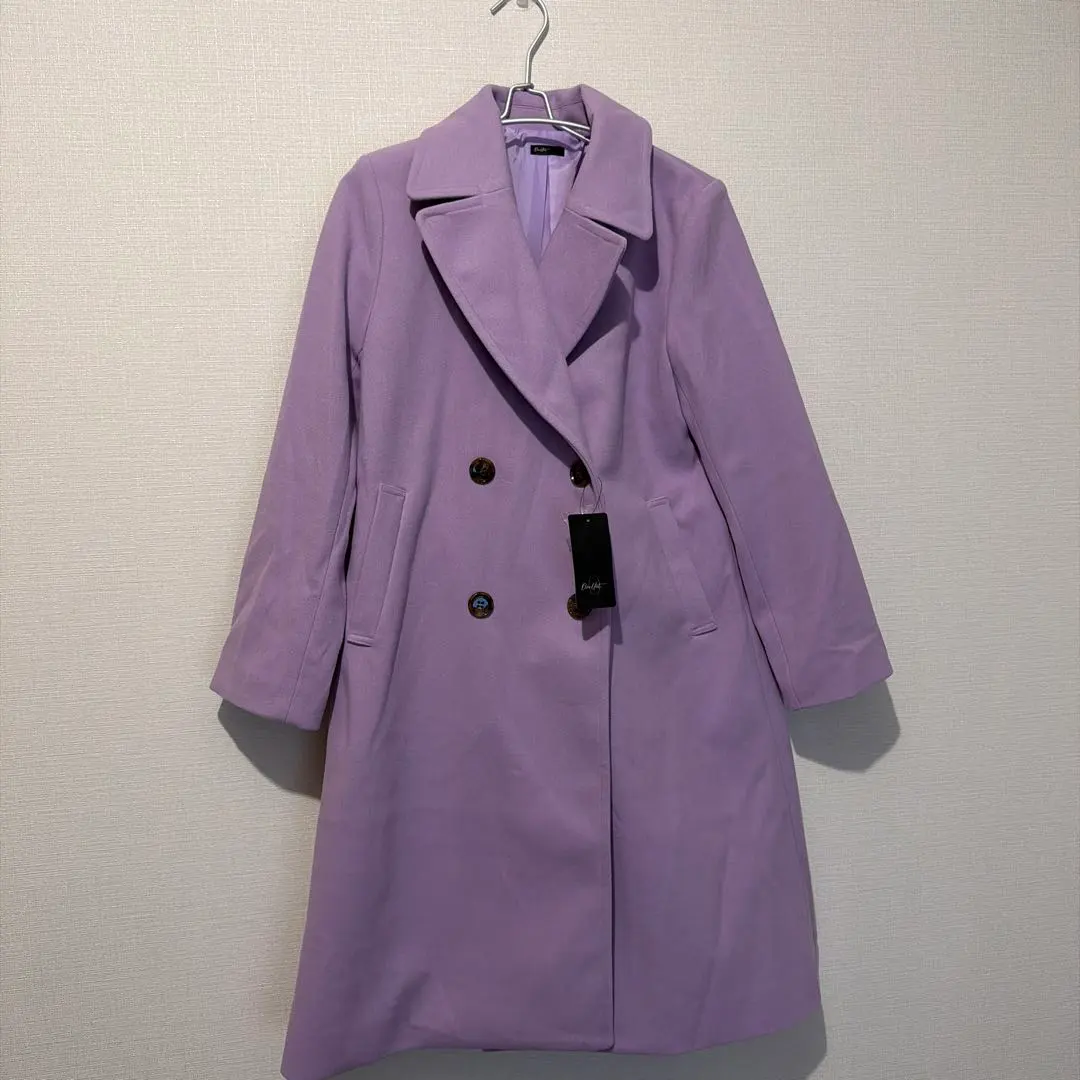 Thumbnail of Tag-attached WIE Lavender Double-Breasted Long Coat Winter Purple