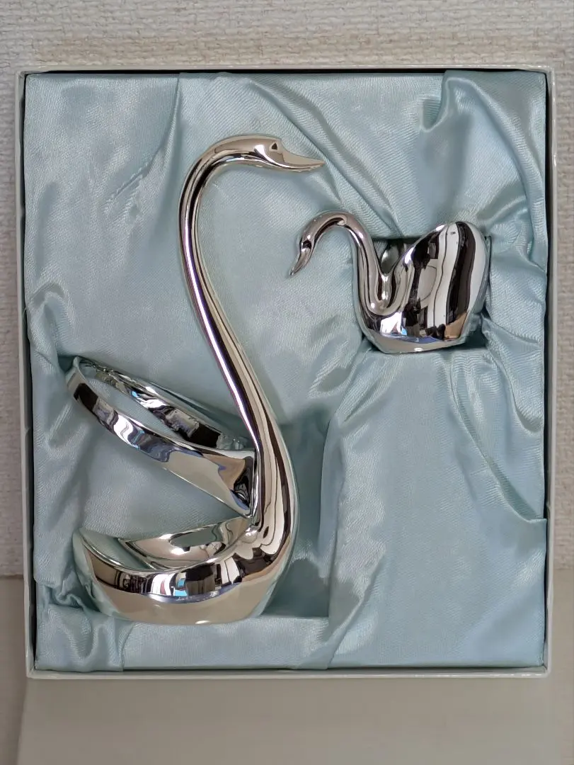 Thumbnail of Mayonnaise Stand & Toothpick Holder, Swan Family, Silver Plated, Unused