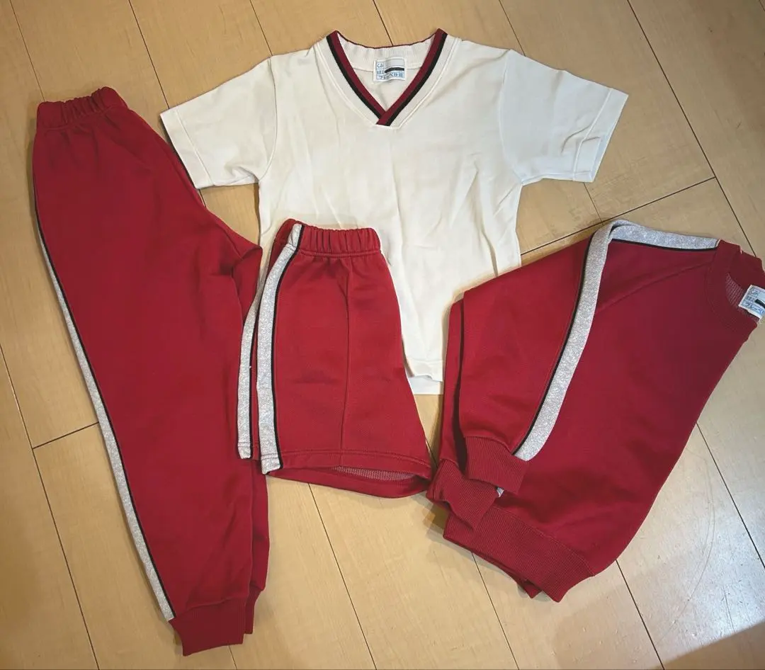 Thumbnail of Gym suit set, red and white, T-shirt and pants, summer, winter