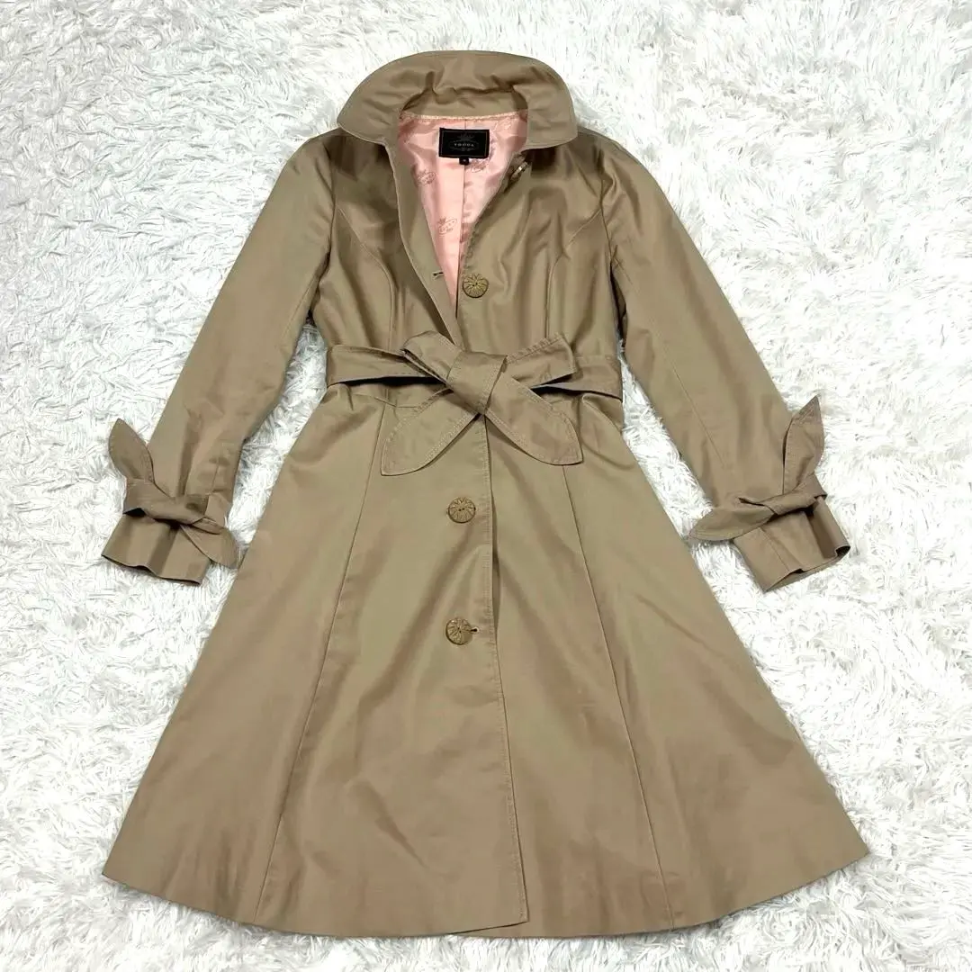 Thumbnail of Excellent Condition ✨ TOCCA Trench Coat Midi Long Ribbon Belt A-line Beige