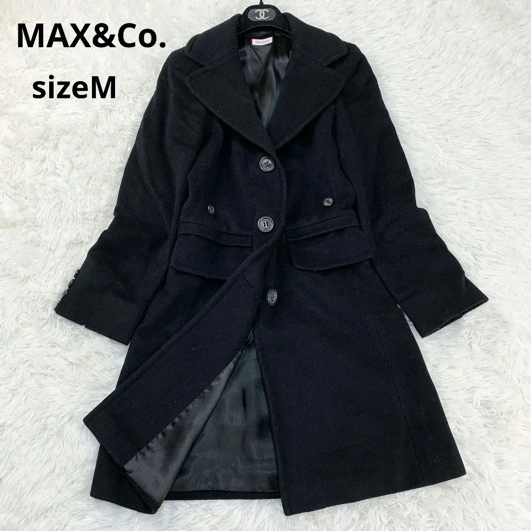 極美品✨MAX&Co チェスターウールコート 40 カシミヤ混 チャコールグレー 2025年最新】MAX&CO カラー:ブラック系 チェスターコートの人気
