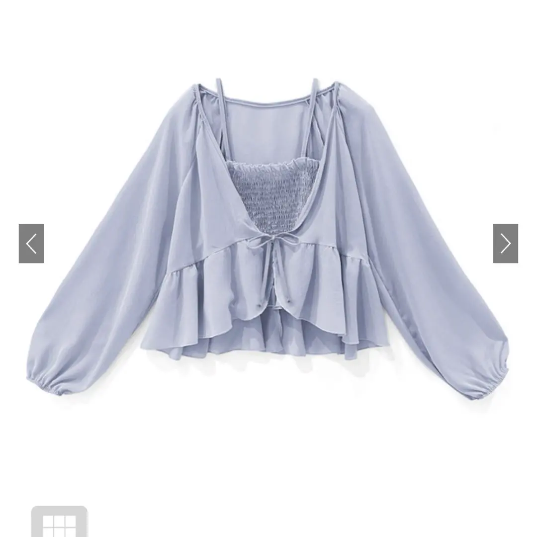 Thumbnail of GRL Sheer Ribbon Cardigan & Camisole Set Up [at1886]