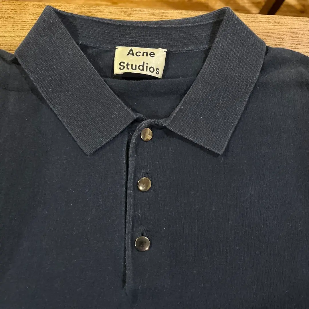 Acne Studios 半袖ニットポロシャツ XS メーカー公式ショップ】 Acne Studios 半袖ニットポロシャツ XS