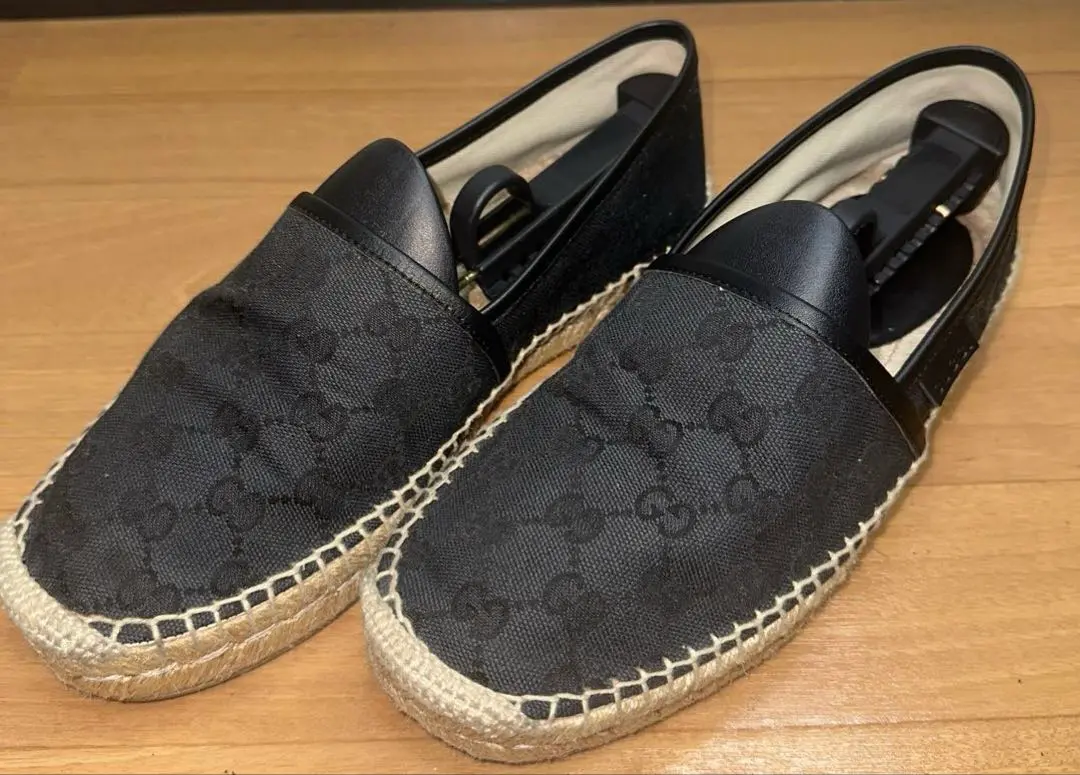 GUCCI グッチ　スリッポン　エスパドリーユ ブラック 中古・古着通販】GUCCI (グッチ) エスパドリーユ ブラック