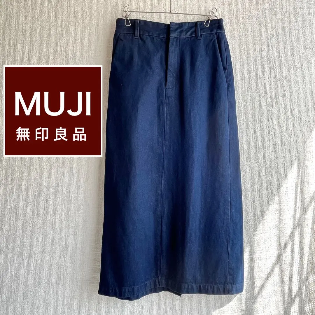 Thumbnail of [Excellent Condition] MUJI Denim Skirt S Indigo Kapok Blend