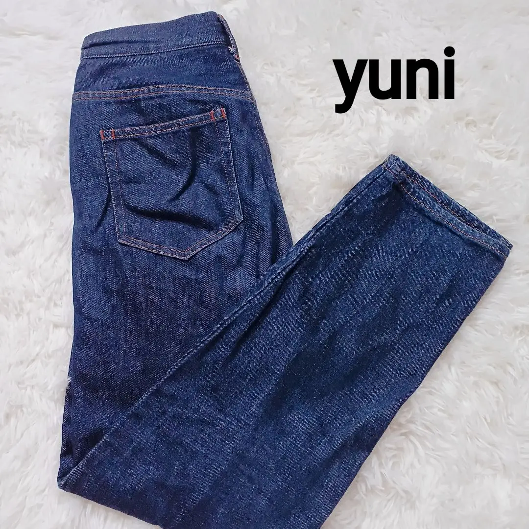 新品タグ付　yuni コットン/リネン デニム テーパードパンツ fit=scale-down,w=1200