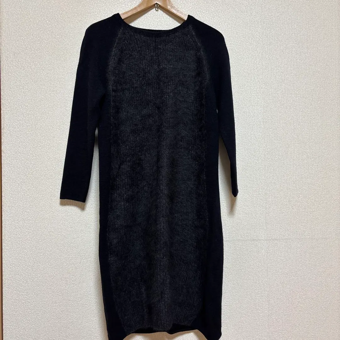Thumbnail of Demi-Luxe BEAMS Black Knit Dress, Docking, Wool, Mohair