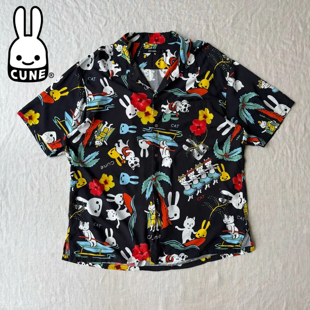 花柄のアロハシャツ｜ウサギがいる｜CUNE ONLINE STORE
