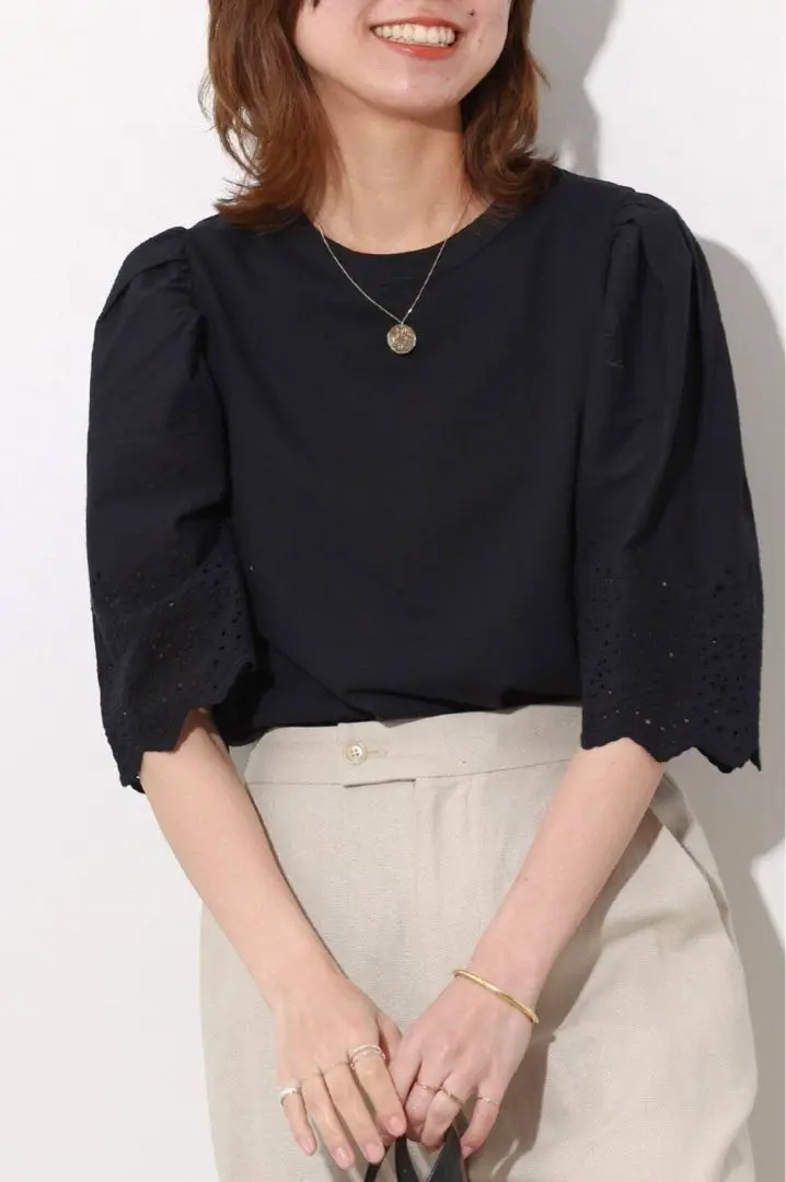【美品】ジャーナルスタンダード ゆったり カットワークレース プルオーバー 白 93373933_8_d_240.jpg