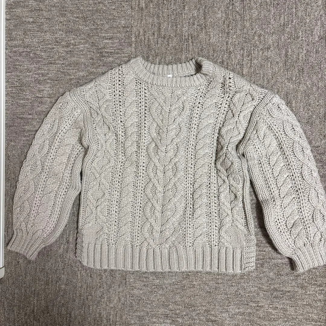 可可 纜繩編織毛衣 130碼 的縮圖