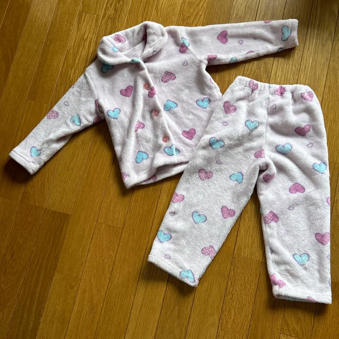 Thumbnail of Size 100 Kids Pajamas Winter Fluffy AEON Heart Girl